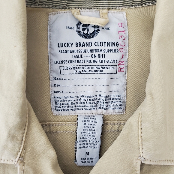 Lucky‎ Brand Utility Military Jacket with Pockets Size M - Picture 7 of 11